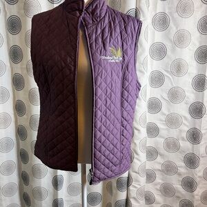 Purple Quilted Vest with Embroidered Logo